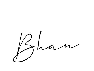 Create a beautiful signature design for name Bhan. With this signature (Allison_Script) fonts, you can make a handwritten signature for free. Bhan signature style 2 images and pictures png