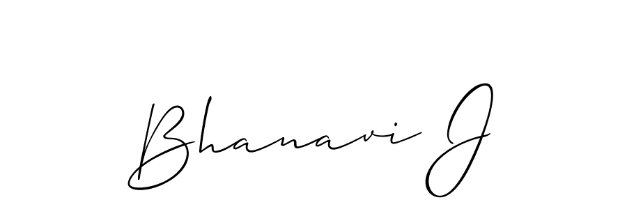 Use a signature maker to create a handwritten signature online. With this signature software, you can design (Allison_Script) your own signature for name Bhanavi J. Bhanavi J signature style 2 images and pictures png