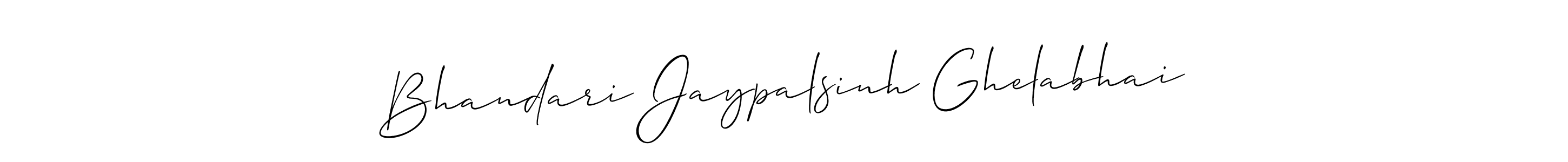 Also we have Bhandari Jaypalsinh Ghelabhai name is the best signature style. Create professional handwritten signature collection using Allison_Script autograph style. Bhandari Jaypalsinh Ghelabhai signature style 2 images and pictures png