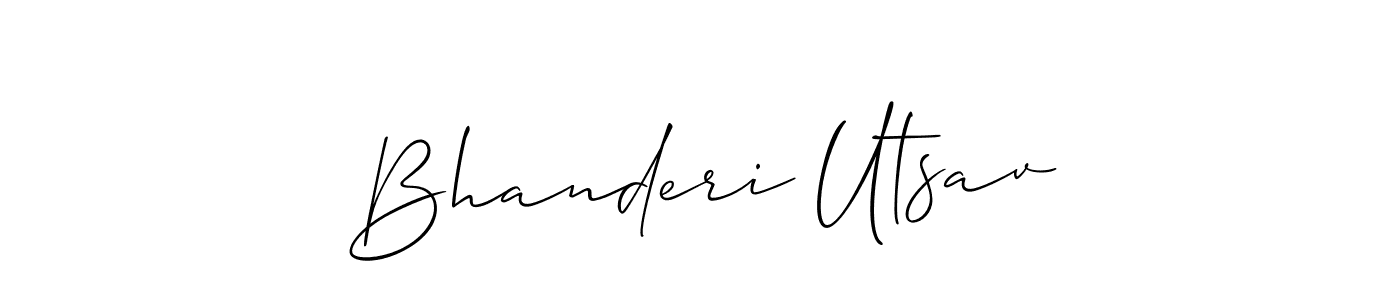 How to make Bhanderi Utsav signature? Allison_Script is a professional autograph style. Create handwritten signature for Bhanderi Utsav name. Bhanderi Utsav signature style 2 images and pictures png