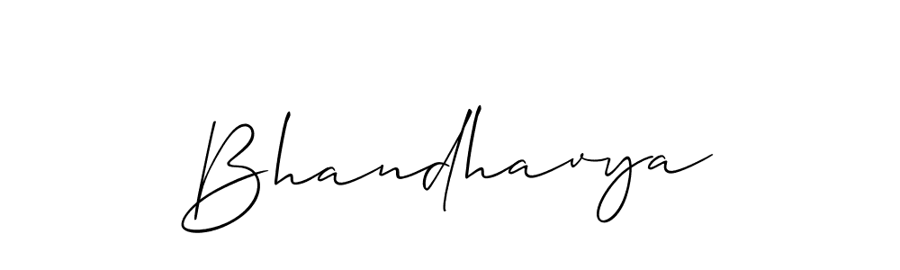 How to make Bhandhavya signature? Allison_Script is a professional autograph style. Create handwritten signature for Bhandhavya name. Bhandhavya signature style 2 images and pictures png