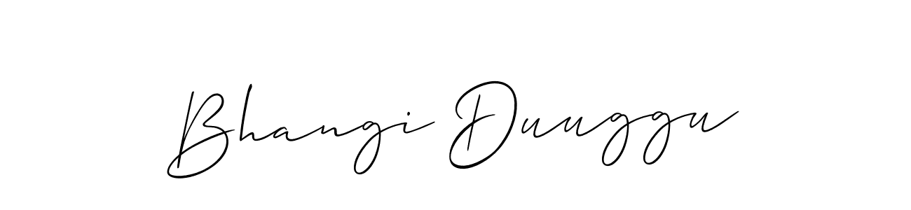 How to make Bhangi Duuggu name signature. Use Allison_Script style for creating short signs online. This is the latest handwritten sign. Bhangi Duuggu signature style 2 images and pictures png