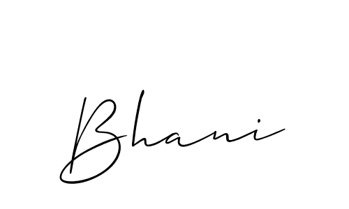 Design your own signature with our free online signature maker. With this signature software, you can create a handwritten (Allison_Script) signature for name Bhani. Bhani signature style 2 images and pictures png