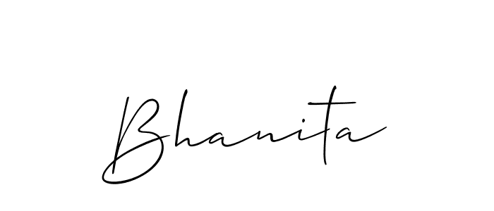 Design your own signature with our free online signature maker. With this signature software, you can create a handwritten (Allison_Script) signature for name Bhanita. Bhanita signature style 2 images and pictures png