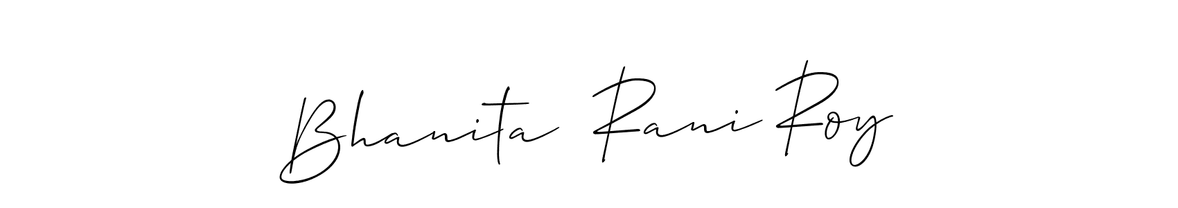 How to make Bhanita  Rani Roy name signature. Use Allison_Script style for creating short signs online. This is the latest handwritten sign. Bhanita  Rani Roy signature style 2 images and pictures png