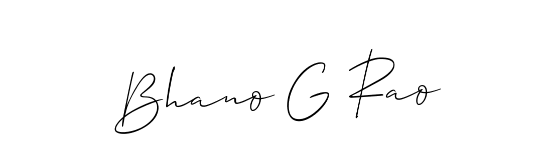 Make a short Bhano G Rao signature style. Manage your documents anywhere anytime using Allison_Script. Create and add eSignatures, submit forms, share and send files easily. Bhano G Rao signature style 2 images and pictures png