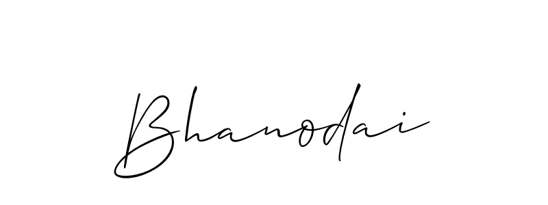 Create a beautiful signature design for name Bhanodai. With this signature (Allison_Script) fonts, you can make a handwritten signature for free. Bhanodai signature style 2 images and pictures png