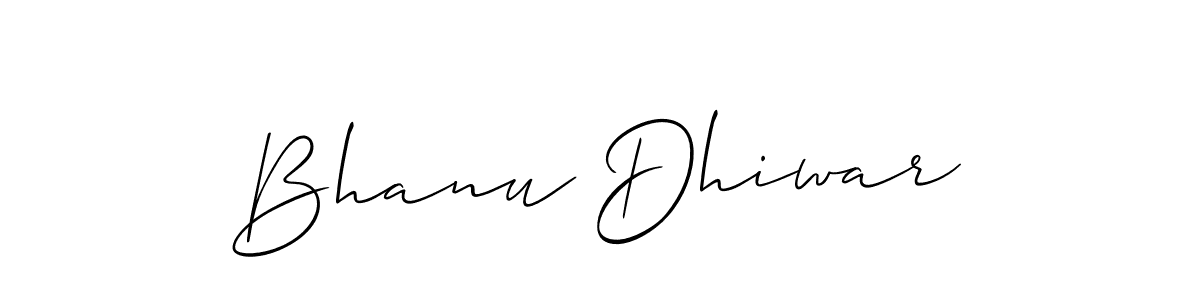 How to make Bhanu Dhiwar signature? Allison_Script is a professional autograph style. Create handwritten signature for Bhanu Dhiwar name. Bhanu Dhiwar signature style 2 images and pictures png