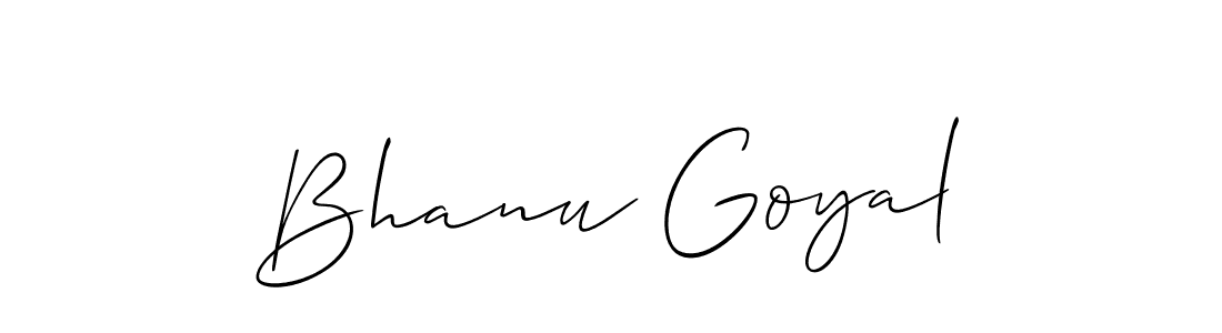 How to make Bhanu Goyal signature? Allison_Script is a professional autograph style. Create handwritten signature for Bhanu Goyal name. Bhanu Goyal signature style 2 images and pictures png