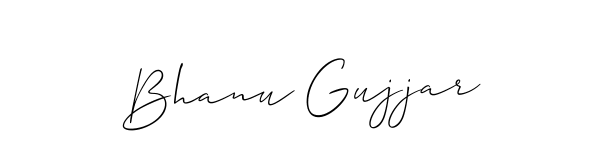 You should practise on your own different ways (Allison_Script) to write your name (Bhanu Gujjar) in signature. don't let someone else do it for you. Bhanu Gujjar signature style 2 images and pictures png