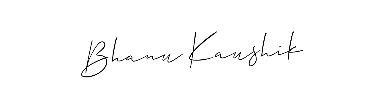 Also we have Bhanu Kaushik name is the best signature style. Create professional handwritten signature collection using Allison_Script autograph style. Bhanu Kaushik signature style 2 images and pictures png