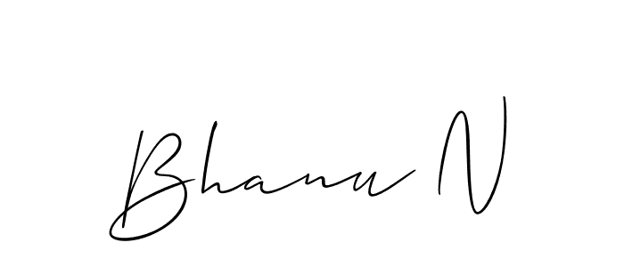 How to make Bhanu N name signature. Use Allison_Script style for creating short signs online. This is the latest handwritten sign. Bhanu N signature style 2 images and pictures png