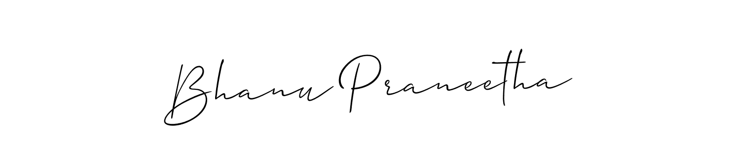 Also You can easily find your signature by using the search form. We will create Bhanu Praneetha name handwritten signature images for you free of cost using Allison_Script sign style. Bhanu Praneetha signature style 2 images and pictures png