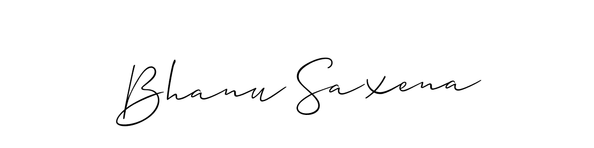 Make a beautiful signature design for name Bhanu Saxena. With this signature (Allison_Script) style, you can create a handwritten signature for free. Bhanu Saxena signature style 2 images and pictures png