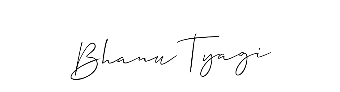 You should practise on your own different ways (Allison_Script) to write your name (Bhanu Tyagi) in signature. don't let someone else do it for you. Bhanu Tyagi signature style 2 images and pictures png