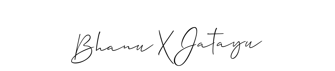 Create a beautiful signature design for name Bhanu X Jatayu. With this signature (Allison_Script) fonts, you can make a handwritten signature for free. Bhanu X Jatayu signature style 2 images and pictures png