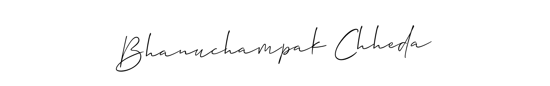 It looks lik you need a new signature style for name Bhanuchampak Chheda. Design unique handwritten (Allison_Script) signature with our free signature maker in just a few clicks. Bhanuchampak Chheda signature style 2 images and pictures png