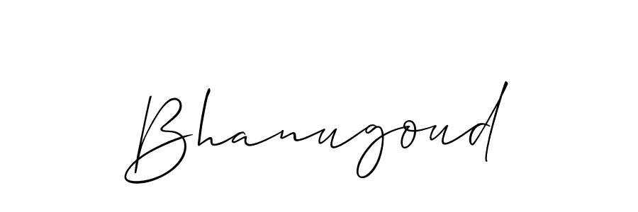 Make a beautiful signature design for name Bhanugoud. With this signature (Allison_Script) style, you can create a handwritten signature for free. Bhanugoud signature style 2 images and pictures png