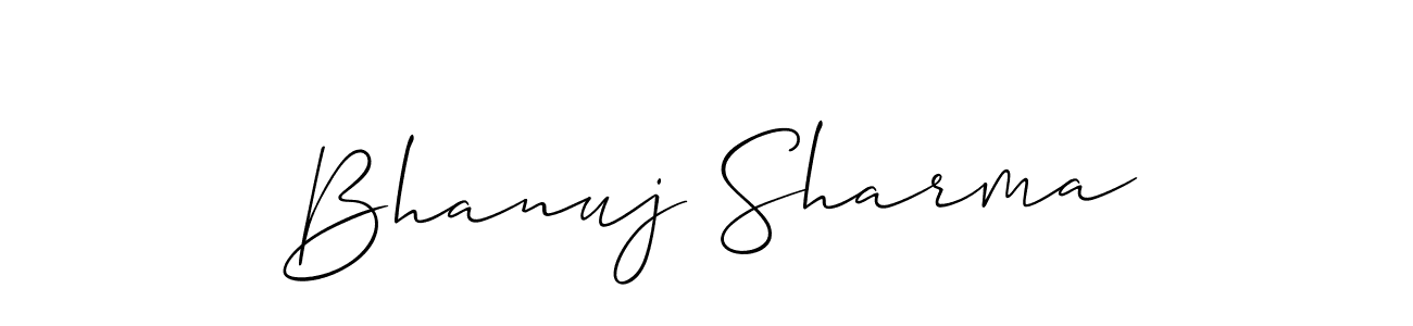 You should practise on your own different ways (Allison_Script) to write your name (Bhanuj Sharma) in signature. don't let someone else do it for you. Bhanuj Sharma signature style 2 images and pictures png