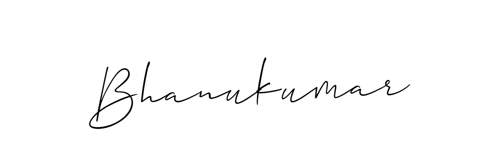 Use a signature maker to create a handwritten signature online. With this signature software, you can design (Allison_Script) your own signature for name Bhanukumar. Bhanukumar signature style 2 images and pictures png