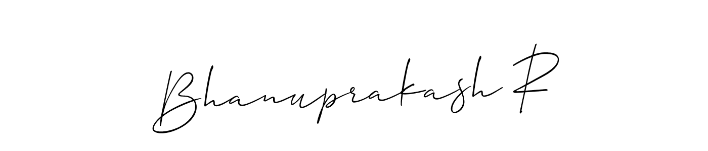 Design your own signature with our free online signature maker. With this signature software, you can create a handwritten (Allison_Script) signature for name Bhanuprakash R. Bhanuprakash R signature style 2 images and pictures png