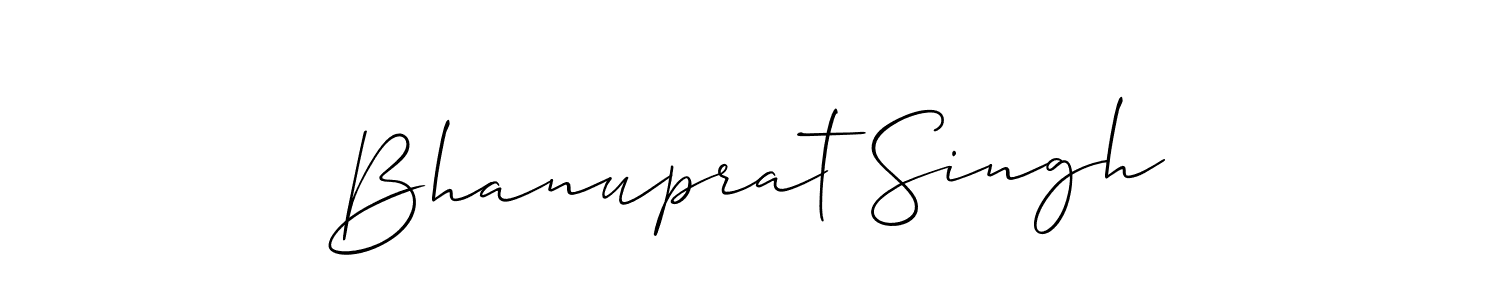 The best way (Allison_Script) to make a short signature is to pick only two or three words in your name. The name Bhanuprat Singh include a total of six letters. For converting this name. Bhanuprat Singh signature style 2 images and pictures png