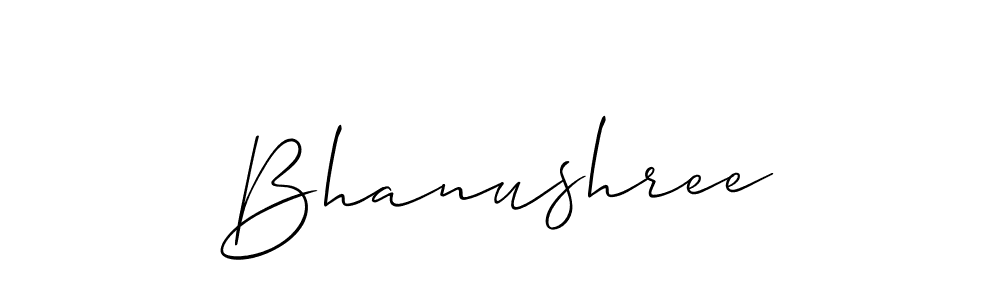 Use a signature maker to create a handwritten signature online. With this signature software, you can design (Allison_Script) your own signature for name Bhanushree. Bhanushree signature style 2 images and pictures png