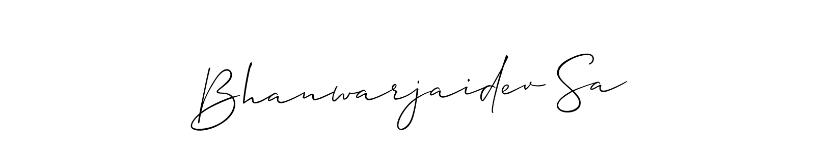 Use a signature maker to create a handwritten signature online. With this signature software, you can design (Allison_Script) your own signature for name Bhanwarjaidev Sa. Bhanwarjaidev Sa signature style 2 images and pictures png