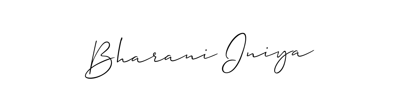 This is the best signature style for the Bharani Iniya name. Also you like these signature font (Allison_Script). Mix name signature. Bharani Iniya signature style 2 images and pictures png