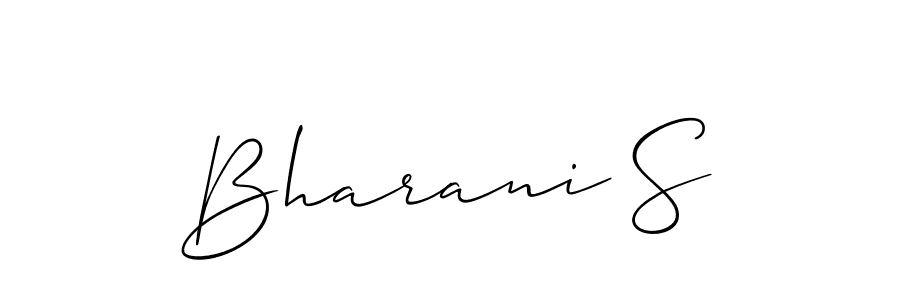 You should practise on your own different ways (Allison_Script) to write your name (Bharani S) in signature. don't let someone else do it for you. Bharani S signature style 2 images and pictures png