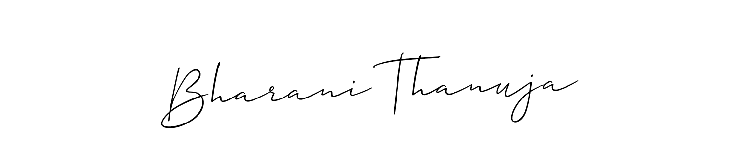 It looks lik you need a new signature style for name Bharani Thanuja. Design unique handwritten (Allison_Script) signature with our free signature maker in just a few clicks. Bharani Thanuja signature style 2 images and pictures png