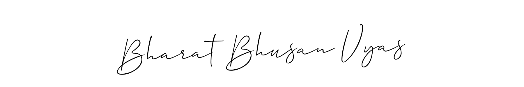 The best way (Allison_Script) to make a short signature is to pick only two or three words in your name. The name Bharat Bhusan Vyas include a total of six letters. For converting this name. Bharat Bhusan Vyas signature style 2 images and pictures png