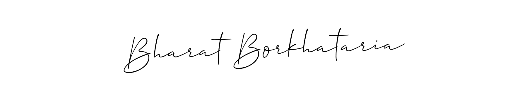 Create a beautiful signature design for name Bharat Borkhataria. With this signature (Allison_Script) fonts, you can make a handwritten signature for free. Bharat Borkhataria signature style 2 images and pictures png