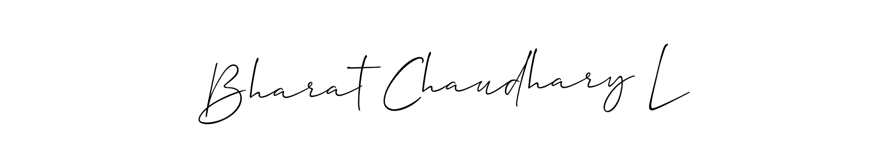 Allison_Script is a professional signature style that is perfect for those who want to add a touch of class to their signature. It is also a great choice for those who want to make their signature more unique. Get Bharat Chaudhary L name to fancy signature for free. Bharat Chaudhary L signature style 2 images and pictures png