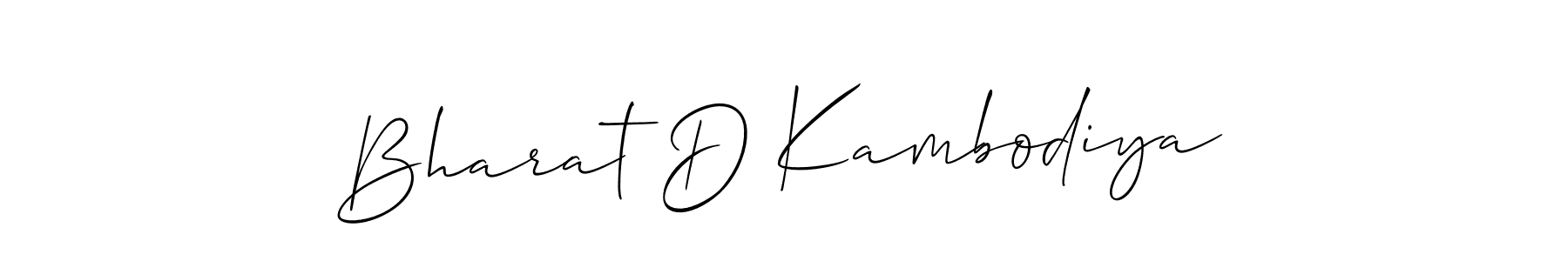 Create a beautiful signature design for name Bharat D Kambodiya. With this signature (Allison_Script) fonts, you can make a handwritten signature for free. Bharat D Kambodiya signature style 2 images and pictures png