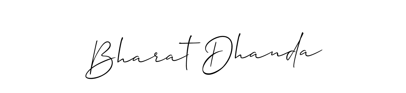 Make a beautiful signature design for name Bharat Dhanda. With this signature (Allison_Script) style, you can create a handwritten signature for free. Bharat Dhanda signature style 2 images and pictures png