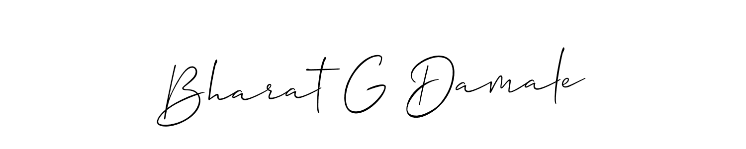 It looks lik you need a new signature style for name Bharat G Damale. Design unique handwritten (Allison_Script) signature with our free signature maker in just a few clicks. Bharat G Damale signature style 2 images and pictures png