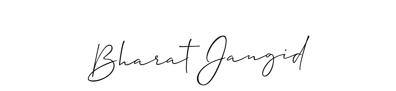 Create a beautiful signature design for name Bharat Jangid. With this signature (Allison_Script) fonts, you can make a handwritten signature for free. Bharat Jangid signature style 2 images and pictures png