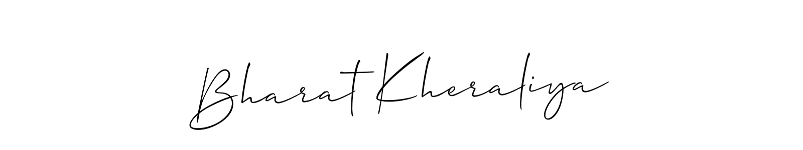 Similarly Allison_Script is the best handwritten signature design. Signature creator online .You can use it as an online autograph creator for name Bharat Kheraliya. Bharat Kheraliya signature style 2 images and pictures png