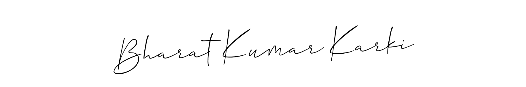 Allison_Script is a professional signature style that is perfect for those who want to add a touch of class to their signature. It is also a great choice for those who want to make their signature more unique. Get Bharat Kumar Karki name to fancy signature for free. Bharat Kumar Karki signature style 2 images and pictures png
