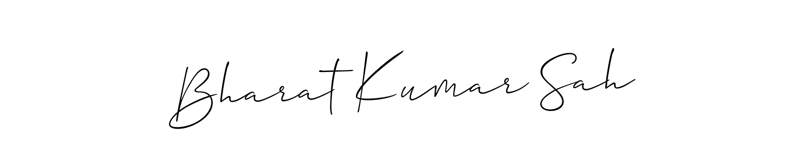 Use a signature maker to create a handwritten signature online. With this signature software, you can design (Allison_Script) your own signature for name Bharat Kumar Sah. Bharat Kumar Sah signature style 2 images and pictures png