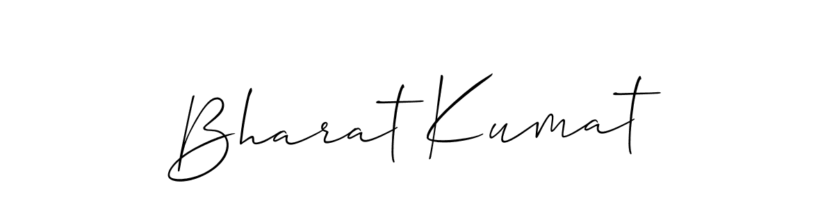 Create a beautiful signature design for name Bharat Kumat. With this signature (Allison_Script) fonts, you can make a handwritten signature for free. Bharat Kumat signature style 2 images and pictures png