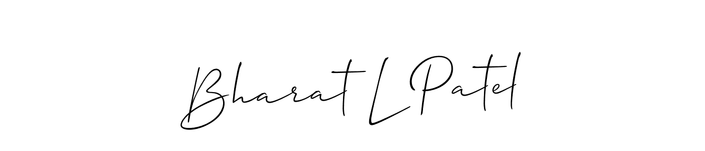 Create a beautiful signature design for name Bharat L Patel. With this signature (Allison_Script) fonts, you can make a handwritten signature for free. Bharat L Patel signature style 2 images and pictures png