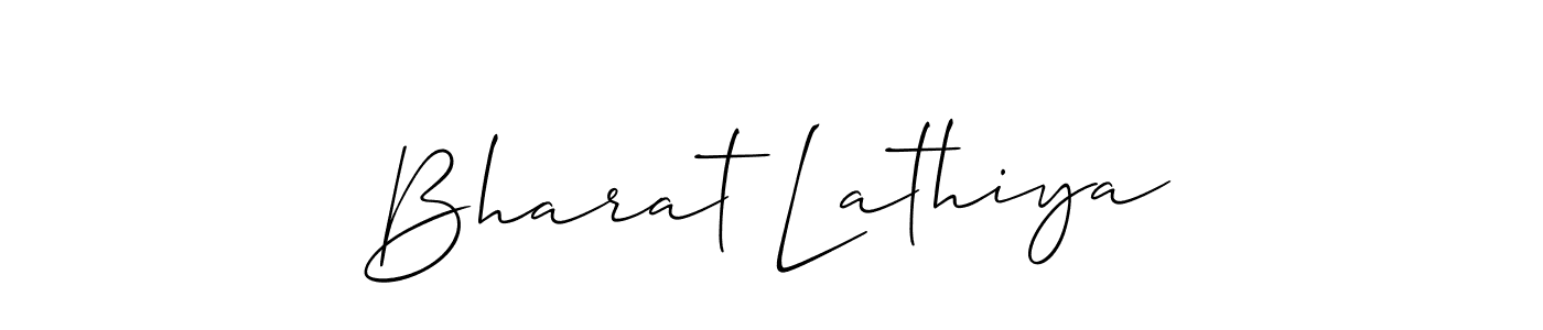 Allison_Script is a professional signature style that is perfect for those who want to add a touch of class to their signature. It is also a great choice for those who want to make their signature more unique. Get Bharat Lathiya name to fancy signature for free. Bharat Lathiya signature style 2 images and pictures png