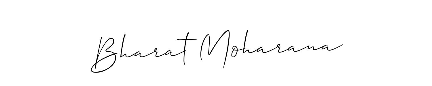The best way (Allison_Script) to make a short signature is to pick only two or three words in your name. The name Bharat Moharana include a total of six letters. For converting this name. Bharat Moharana signature style 2 images and pictures png