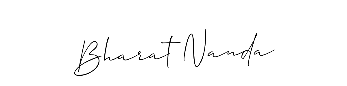 Similarly Allison_Script is the best handwritten signature design. Signature creator online .You can use it as an online autograph creator for name Bharat Nanda. Bharat Nanda signature style 2 images and pictures png