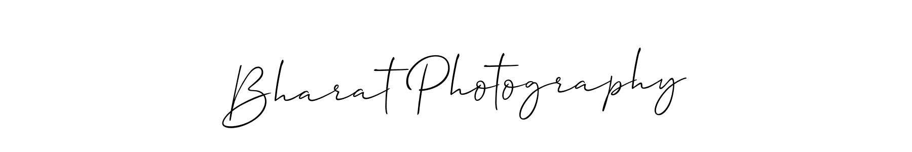 Bharat Photography stylish signature style. Best Handwritten Sign (Allison_Script) for my name. Handwritten Signature Collection Ideas for my name Bharat Photography. Bharat Photography signature style 2 images and pictures png