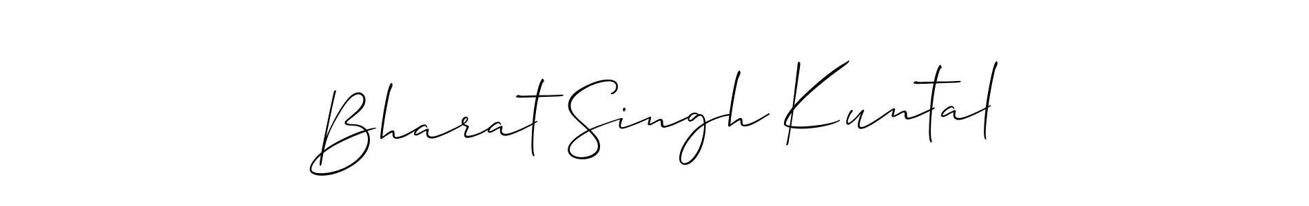 The best way (Allison_Script) to make a short signature is to pick only two or three words in your name. The name Bharat Singh Kuntal include a total of six letters. For converting this name. Bharat Singh Kuntal signature style 2 images and pictures png