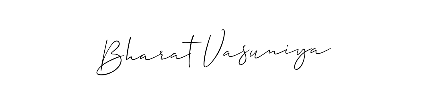 The best way (Allison_Script) to make a short signature is to pick only two or three words in your name. The name Bharat Vasuniya include a total of six letters. For converting this name. Bharat Vasuniya signature style 2 images and pictures png