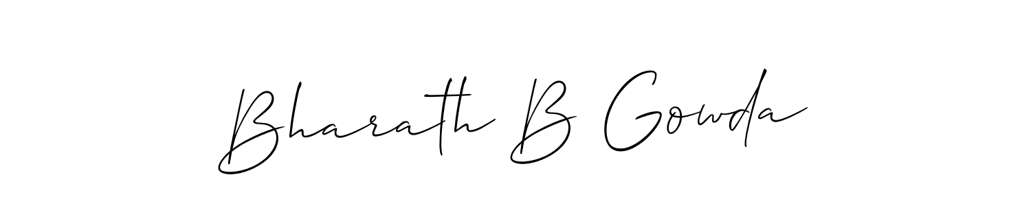 Make a short Bharath B Gowda signature style. Manage your documents anywhere anytime using Allison_Script. Create and add eSignatures, submit forms, share and send files easily. Bharath B Gowda signature style 2 images and pictures png